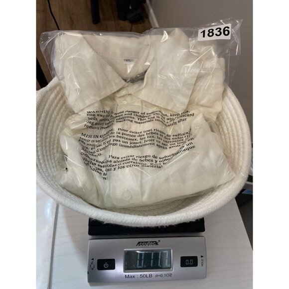 Island Importer Mens Linen Shirt XXL White Casual Beach Summer Short Sleeve - Picture 11 of 11